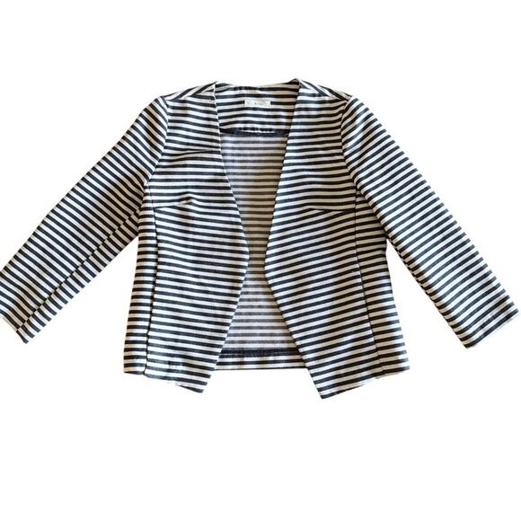 BCNU Nordstrom Navy White Striped Open Front Blazer Jacket Size Small Nautical - Picture 4 of 9